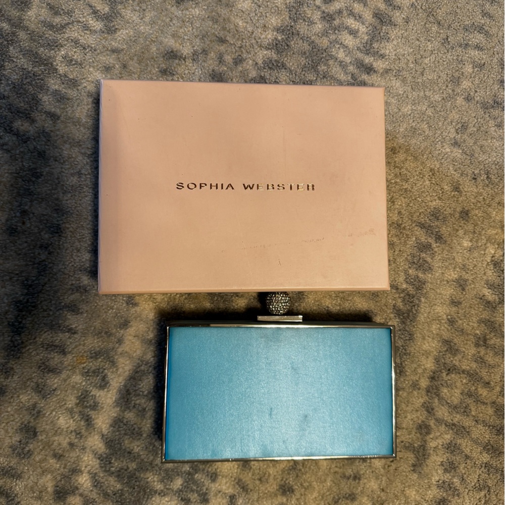 Blue satin Sophia Webster Evening Bag
